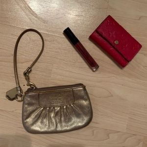 Authentic Coach Gold Wristlet